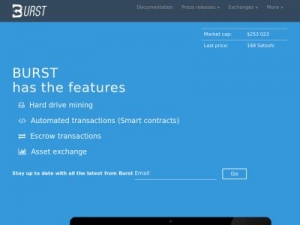 Скриншот главной страницы сайта burstcoin.info