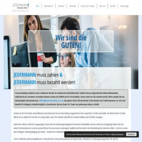 Скриншот главной страницы сайта business.jedermanninkasso.com