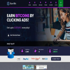 Скриншот главной страницы сайта bux4btc.com