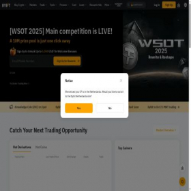 Скриншот главной страницы сайта bybit.com