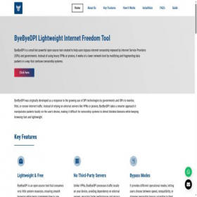 Скриншот главной страницы сайта byebyedpi.com
