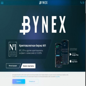 Скриншот главной страницы сайта bynex.io