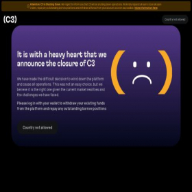 Скриншот главной страницы сайта c3.exchange