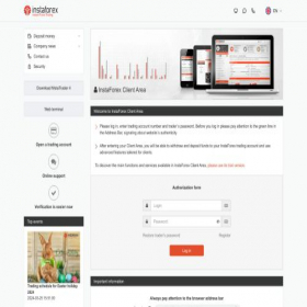Скриншот главной страницы сайта cabinet.ifxsales.com