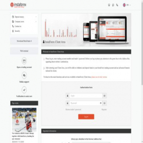 Скриншот главной страницы сайта cabinet.ifxtrading.com