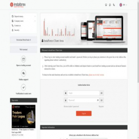 Скриншот главной страницы сайта cabinet.instaforex.com