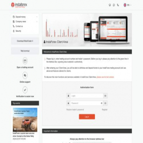 Скриншот главной страницы сайта cabinet.instaforex.org