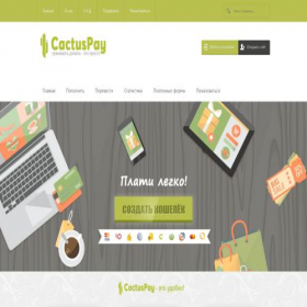 Скриншот главной страницы сайта cactuspay.shop