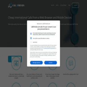 Скриншот главной страницы сайта call2friends.com