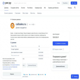 Скриншот главной страницы сайта callsales.ru
