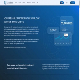 Скриншот главной страницы сайта cambriancrypto.capital