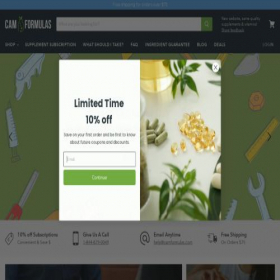 Скриншот главной страницы сайта camformulas.com