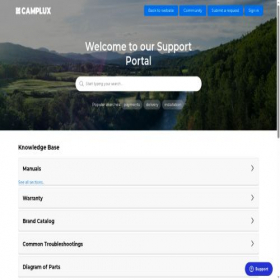 Скриншот главной страницы сайта camplux.zendesk.com