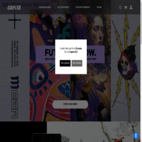 Скриншот главной страницы сайта capitasnowboarding.com