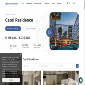 Скриншот главной страницы сайта capri-residence.com
