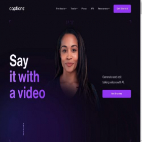 Скриншот главной страницы сайта captions.ai