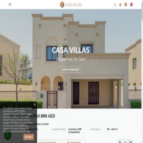 Скриншот главной страницы сайта casa-villas.ae