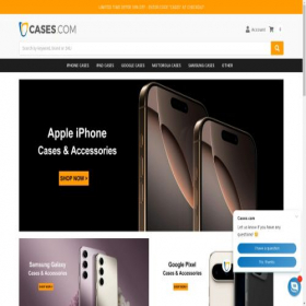Скриншот главной страницы сайта cases.com