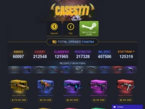 Скриншот главной страницы сайта cases777.com