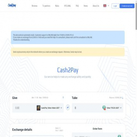 Скриншот главной страницы сайта cash2pay.pro