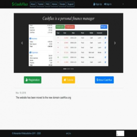 Скриншот главной страницы сайта cashflux.org