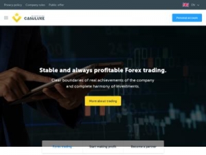 Скриншот главной страницы сайта cashluxe.trade