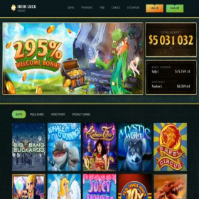 Скриншот главной страницы сайта casinoirishlucknew.com