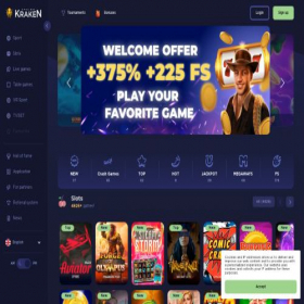 Скриншот главной страницы сайта casinokraken.bet