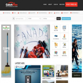 Скриншот главной страницы сайта catchfree.ca