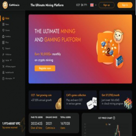 Скриншот главной страницы сайта catmine.io