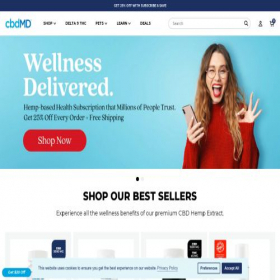 Скриншот главной страницы сайта cbdmd.com