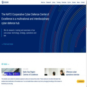 Скриншот главной страницы сайта ccdcoe.org