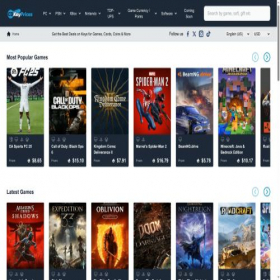 Скриншот главной страницы сайта cdkeyprices.com