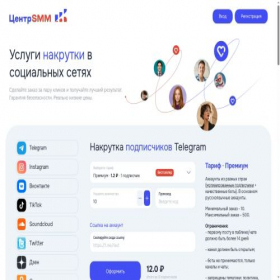 Скриншот главной страницы сайта centersmm.com