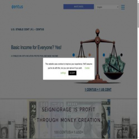 Скриншот главной страницы сайта centus.one