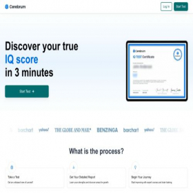 Скриншот главной страницы сайта cerebrumiq.com