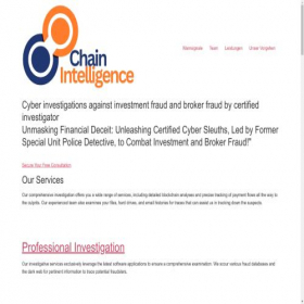 Скриншот главной страницы сайта chain-intelligence.com