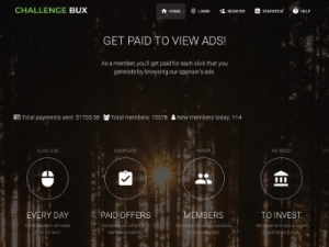 Скриншот главной страницы сайта challengebux.com
