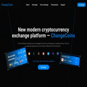 Скриншот главной страницы сайта changecoins.site