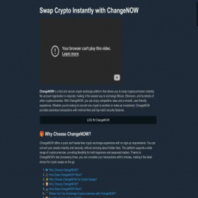 Скриншот главной страницы сайта changenow-io.com