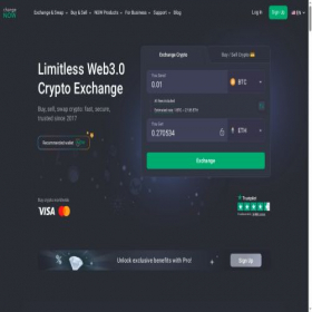 Скриншот главной страницы сайта changenow.io