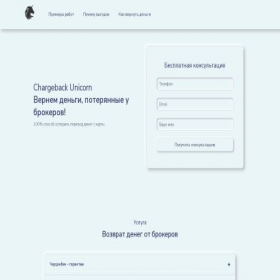 Скриншот главной страницы сайта chargebacks.ru