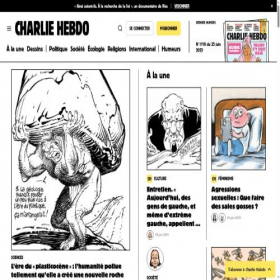 Скриншот главной страницы сайта charliehebdo.fr