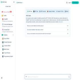 Скриншот главной страницы сайта chat.hix.ai