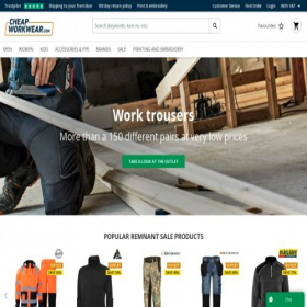 Скриншот главной страницы сайта cheap-workwear.com