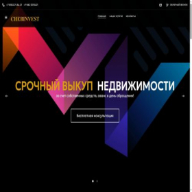 Скриншот главной страницы сайта chebinvest.ru