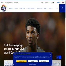 Скриншот главной страницы сайта chelsea-fc.ru