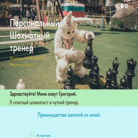 Скриншот главной страницы сайта chessgreg.tilda.ws