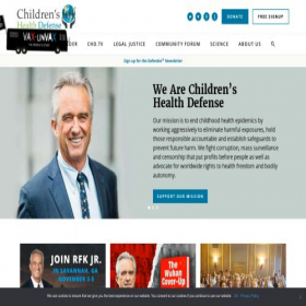 Скриншот главной страницы сайта childrenshealthdefense.org