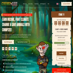 Скриншот главной страницы сайта chimpzee.io